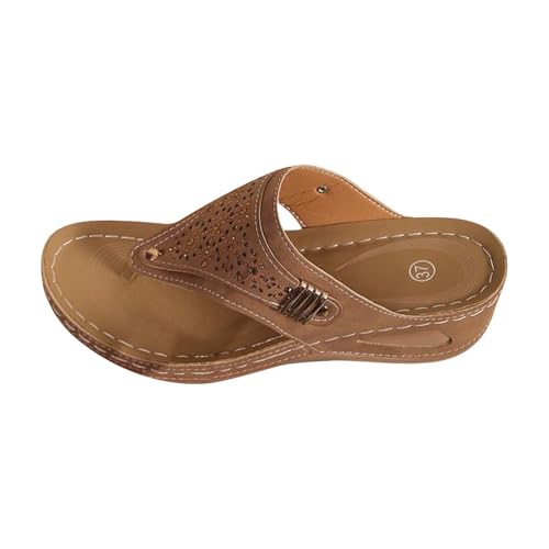 Hausschuhe Damen Sommer Mit Absatz Breite Füße rutschfest Badeschlappen Leichte Slipper Mit Offener Leichte Elegant Zehenpartie rutschfeste Keilabsatz Freizeitschuhe Strand von Generic
