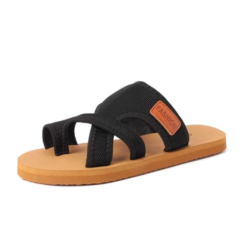 Hausschuhe Damen Sommer Slingback orthopädische Slide schwarz Espadrilles Keilabsatz und Clip-zehe leicht atmungsaktiv dickere Sohle für Kinder Adults von Generic