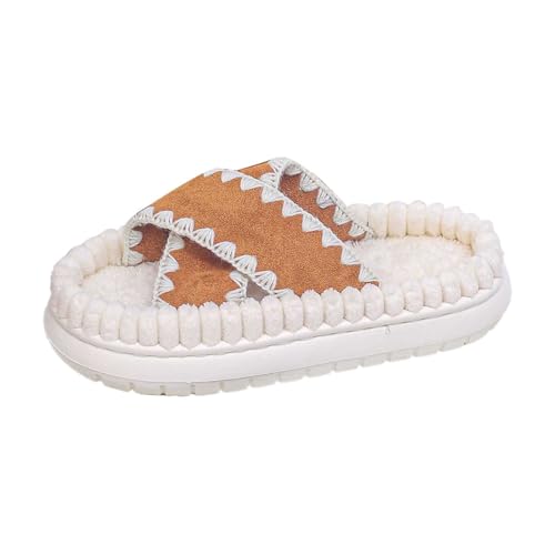 Hausschuhe Damen Winter Bequem Plüschige Gemütliche Bequeme Hüttenschuhe Für Unisex Gästepantoffeln Cartoon Plüsch Flauschig Filzpantoffeln von Generic