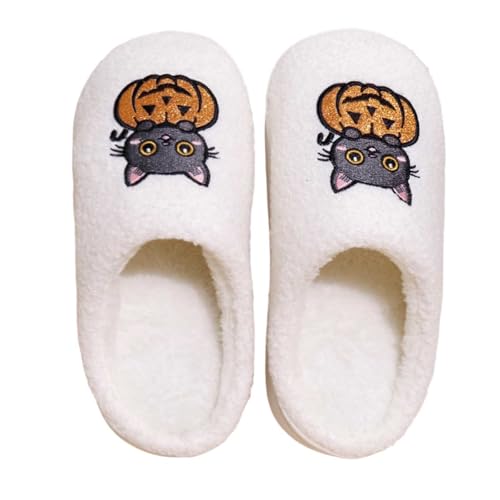 Hausschuhe Damen Winter Gästehausschuhe Für Haushaltsgäste Unisex Slippers Retro-Mode Filz Hausschlappen Lustige Rutschfeste Flache Home Slipper Frauen von Generic