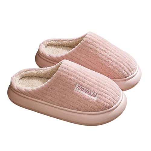 Hausschuhe Damen Winter Plüsch Pantoffeln Warm Filzpantoffeln Frauen Bequeme Slipper Plüsch Wärme Pantoffeln Weiche Flache Rutschfeste Hausschuhe (41) von Generic