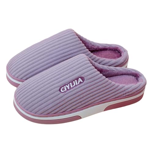 Hausschuhe Damen Winter Und Herren Pantoffeln Filzpantoffeln Besucherhausschuhe Retro-Mode Filz Hausschlappen Flache Hüttenschuhe Kuschelige Plüsch Slippers Indoor Hauspantoffeln von Generic