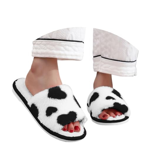 Hausschuhe Damen Winter Und Herren Pantoffeln Unisex Slippers Retro-Mode Filz Hausschlappen Lustige Cartoon Plüsch Home Slipper für Frauen von Generic