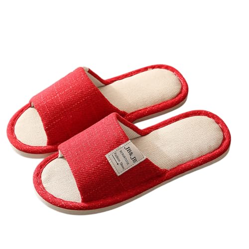 Hausschuhe Damen Winter Warm Antirutsch Flauschige Schlappen Für Retro-Mode Filz Hausschlappen Trendiger Slipper Rutschfeste Flache Slippers Frottierslipper von Generic