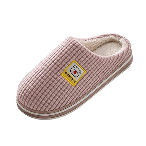Hausschuhe Damen Winter rutschfeste, Pantoffeln Damen Plüsch rutschfeste, Trendiger Leichte Filzpantoffeln Memory-Schaum Hauspantoffeln Winter Slippers Innen Und Außen Kuschelig Warm Schuhe von Generic