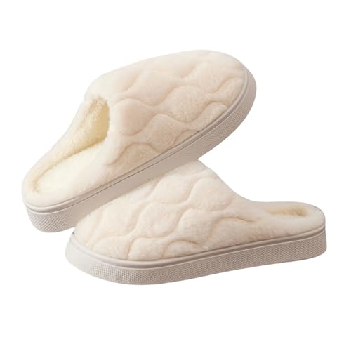 Hausschuhe Damen für Winter Plüschschuhe Warme Pantoffeln Damen-Hausschuhe Flauschiges Hausschlappen Flache Schlappen Leicht rutschfest Hüttenschuhe Kuschelige Hauspantoffeln Slippers von Generic