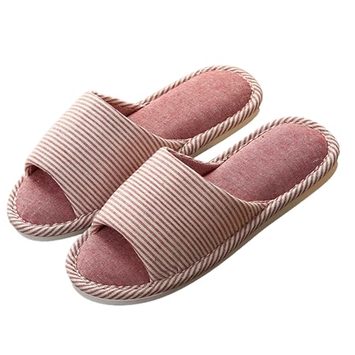 Hausschuhe Damen mit Memory Foam, Pantoffeln Herren Casual Flache Innen/Außen Antirutsch Baumwolle Warme Slippers Unisex Leicht Latschen Gemütliche Hausschlappen für den Alltag von Generic