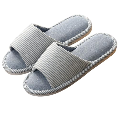 Hausschuhe Damen mit Memory Foam, Pantoffeln Herren Casual Flache Innen/Außen Antirutsch Baumwolle Warme Slippers Unisex Leicht Latschen Gemütliche Hausschlappen für den Alltag von Generic