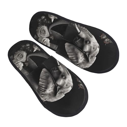 Hausschuhe Elefant Und Schmetterling Bequeme Slippers Wärme Pantoffeln Für Weihnachten Draußen Drinnen M von Generic