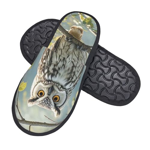 Hausschuhe Eulenbaumzweige Rutschfeste Baumwolle Pantoffeln Weiches Hauspantoffeln Für Winter Drinnen Weihnachten L von Generic