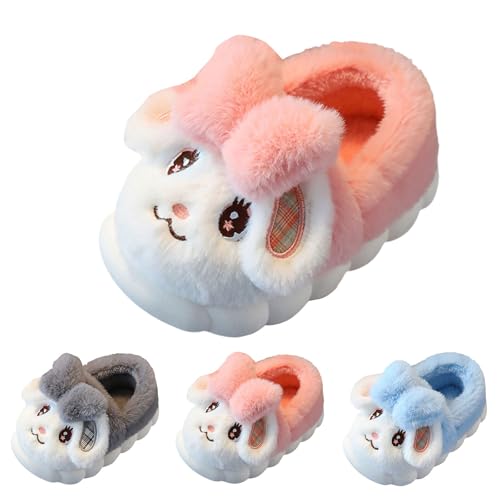 Hausschuhe Flauschig Mädchen Süß Hase Superfit Plüsch Pantoffeln Winter Weiche Flauschig Tierpantoffel Kinder Weiche Warme Rutschfester Plüsch Pantoffel Baumwollschuhe Indoor (Pink, 30 Little Child) von Generic