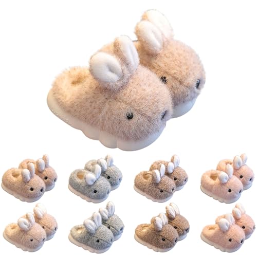 Hausschuhe Flauschige Mädchen Süß Hase Plüsch Pantoffeln Slippers Winter rutschfeste Gepolsterte Gefüttert Pantoffeln Tierpantoffel Baumwollschuhe Weiche Bequem (Pink, 24 Toddler) von Generic