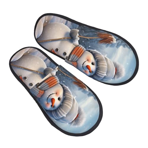 Hausschuhe Fleißiger Schneemann Gemütlich Hauspantoffeln Weiches Slippers Für Weihnachten Den Alltag Winter M von Generic