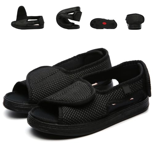 Hausschuhe Herren, Weit Offene Diabetiker Sandalen Herren, Leichtes An und Ausziehen Leichte Bequeme Sandalen Damen, Walking Schuhe für Senioren EU 33(22cm/8.6in) von Generic