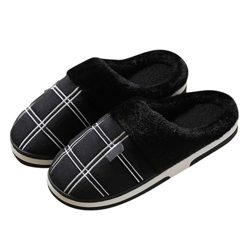 Hausschuhe Herren Damen Plüsch - Pantoffeln Unisex Filz Winter Filzpantoffeln Weich Filzsohle Slipper Rutschfest Latschen Warme Hausschlappen Kuschel Plateau Flache Hauslatschen Für Drinnen von Generic