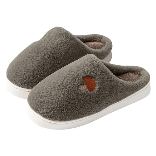 Hausschuhe Herren Plüsch Winter Pantoffeln Damen Filz Unisex Filzpantoffeln Weich Filzsohle Slipper Rutschfest Latschen Warme Gästehausschuhe Herbst Atmungsaktive Dicke Sohle Hauslatschen Für Drinnen von Generic