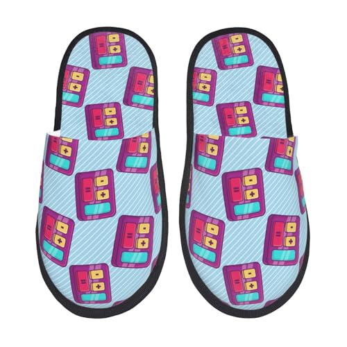 Hausschuhe Nahtloses Taschenrechnermuster Flauschiges Slippers Scuff Hauspantoffeln Für Schlafzimmer Unisex Weihnachten L von Generic