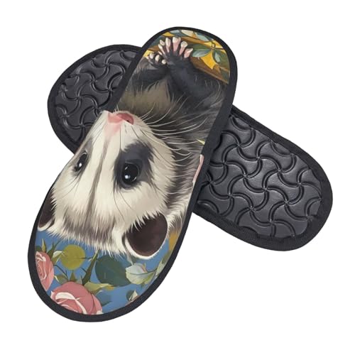 Hausschuhe Opossum Und Rosen Scuff Slippers Luxuriös Pantoffeln Für Draußen Drinnen Weihnachten L von Generic
