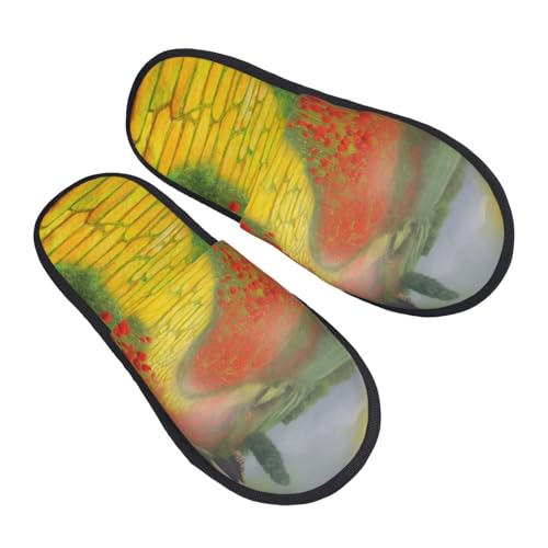 Hausschuhe Poppiesnfeld Gelbe Ziegelsteinstraße Mit Fellfutter Pantoffeln Scuff Slippers Für Schlafzimmer Unisex Weihnachten M von Generic