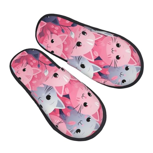 Hausschuhe Rosa Katze Scuff Slippers Rutschfeste Pantoffeln Für Weihnachten Draußen Schlafzimmer M von Generic