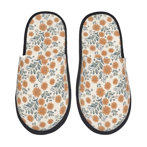 Hausschuhe Sonnenblumen Vintage A Flauschiges Baumwolle Pantoffeln Bequeme Hauspantoffeln Für Unisex Schlafzimmer Weihnachten L von Generic