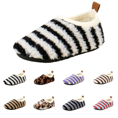 Hausschuhe Superfit Kinder Junge Mädchen Winter Fuzzy Plüsch Pantoffel Geschlossen Warm Weiche Fleece Gefüttert Winterschuhe Bequem Leichte Furry Schuhe für Kleinkind Baby (White, 23 Infant) von Generic