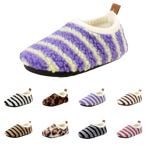 Hausschuhe Superfit Kinder Junge Mädchen Winter Fuzzy Plüsch Pantoffel Geschlossen Warm Weiche Fleece Gefüttert Winterschuhe Bequem Leichte Furry Schuhe für Kleinkind Baby (Yellow, 33 Big Kids) von Generic
