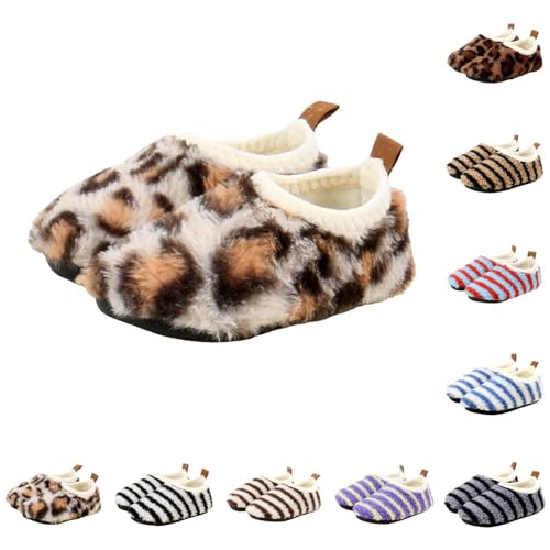 Hausschuhe Superfit Kinder Jungen Mädchen Winter Fuzzy Plüsch Pantoffel Geschlossen Warm Weiche Winterschuhe Bequem Gefüttert Leichte Furry Schuhe für Kleinkind (Beige, 30.5 Little Child) von Generic