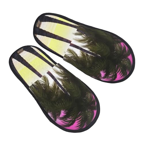 Hausschuhe Tropische Palme Gemütlich Slippers Mit Fellfutter Pantoffeln Für Den Alltag Draußen Weihnachten M von Generic