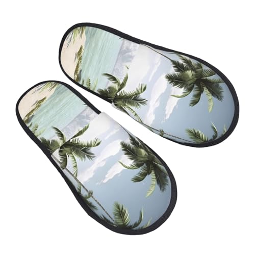 Hausschuhe Tropische Palmen Kunstalpaka Slippers Scuff Hauspantoffeln Für Weihnachten Den Alltag Unisex L von Generic