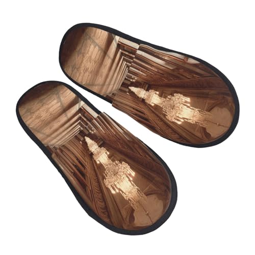 Hausschuhe Vintage-Korridor Scuff Slippers Rutschfeste Pantoffeln Für Drinnen Weihnachten Schlafzimmer M von Generic