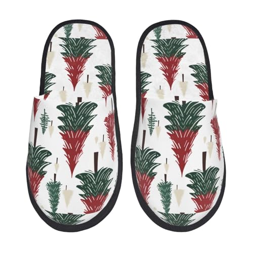 Hausschuhe Weihnachtsbaum-Kunstmalerei Luxuriös Slippers Scuff Pantoffeln Für Weihnachten Drinnen Den Alltag M von Generic