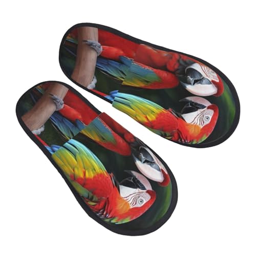 Hausschuhe Zweifarbige Papageien Luxuriös Slippers Kunstalpaka Pantoffeln Für Unisex Winter Weihnachten L von Generic