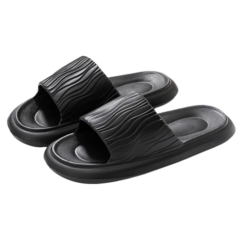Hausschuhe für Damen und Herren, offener Zehenbereich, rutschfest, Slipper, Paare, Hausschuhe, Innenbereich, Badeschuhe für Badezimmer, Schwarz , 42 EU von Generic
