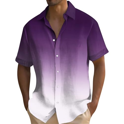 Hawaii Hemd Holzfällerhemd Herren Leinen Gradient Button Down Hemden Freizeithemd Lässige Lose Fit Beach Shirts Schwarz Hawaii Hemd Holzfällerhemd Herren Leinen Gradient Button Down Hemden Freizeithemd Lässige Lose Fit Beach Shirts Schwarz von Generic