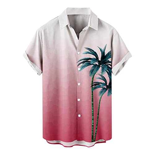 Hawaii Hemd Männer Herren Revers Retro 3D Tie-Dye Kurzarm T Shirt Mit Brusttasche Knopfleiste Basic Hemd Strandhemd Henley Hemd Sommerhemd Regular Fit Freizeithemd Urlaub T-Shirt von Generic