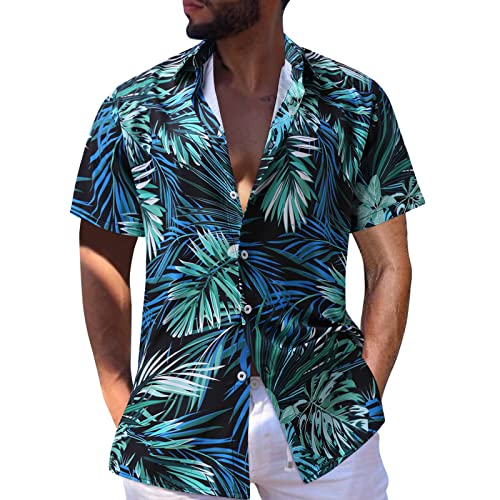 Hawaii Hemd Männer Kurzarm Hemden Fronttasche Sommer Sommer Freizeithemden Lässiges Button Down Urlaub Strand Funky Hawaiihemd Regular Fit Blumenmuster Hawaiihemd Blau XL Hawaii Hemd Männer Kurzarm Hemden Fronttasche Sommer Sommer Freizeithemden Lässiges Button Down Urlaub Strand Funky Hawaiihemd Regular Fit Blumenmuster Hawaiihemd Blau XL von Generic
