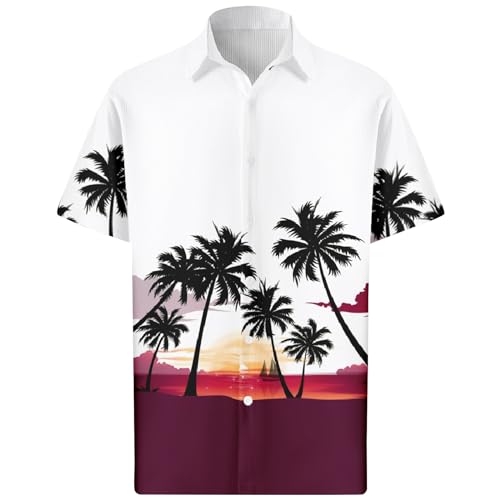 Hawaii Hemd Männer Schwarz Overshirt Piratenhemd Herren Karo Hemden Männer Hawaii Hemd Männer Baumwolle XXL Hemd Herren Langarm Regular Fit Laufweste Herren Weste Lang von Generic