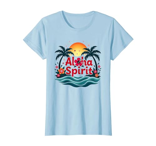 Hawaiian Aloha Spirit Tropical Paradise für Herren T-Shirt, Damen, Himmelblau, XS Hawaiian Aloha Spirit Tropical Paradise für Herren T-Shirt, Damen, Himmelblau, XS von Generic