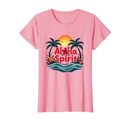 Hawaiian Aloha Spirit Tropical Paradise für Herren T-Shirt, Damen, Rosa, XS von Generic