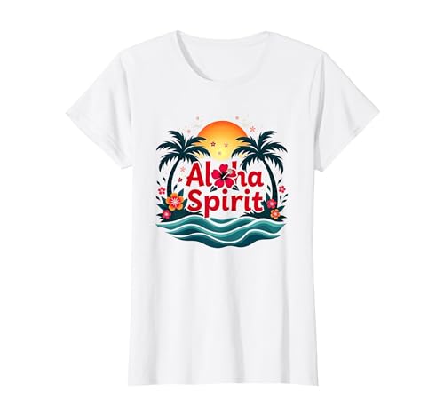 Hawaiian Aloha Spirit Tropical Paradise für Herren T-Shirt, Damen, Weiß, XS von Generic