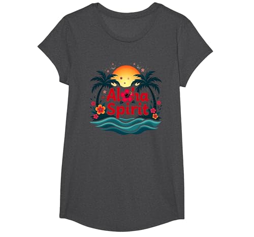 Hawaiian Aloha Spirit Tropical Paradise für Herren T-Shirt, Girls, Anthrazit Meliert, XS Hawaiian Aloha Spirit Tropical Paradise für Herren T-Shirt, Girls, Anthrazit Meliert, XS von Generic