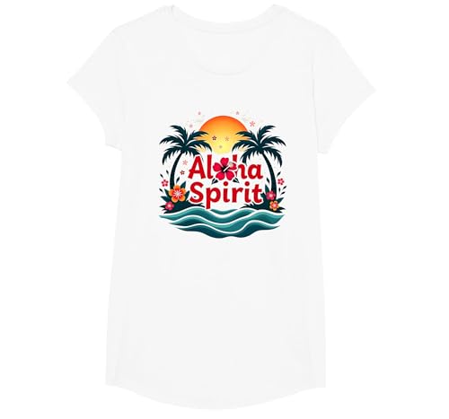 Hawaiian Aloha Spirit Tropical Paradise für Herren T-Shirt, Girls, Weiß, XS von Generic