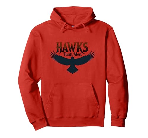 Hawks Tuah Soaring Spirit Vintage-Emblem Hawk Tush für Herren Pullover Hoodie, Unisex für Erwachsene, Rot, XXL von Generic