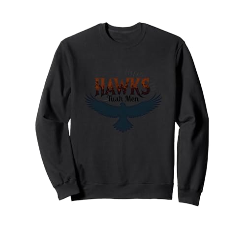 Hawks Tuah Soaring Spirit Vintage-Emblem Hawk Tush für Herren Sweatshirt, Unisex für Erwachsene, Schwarz, L von Generic
