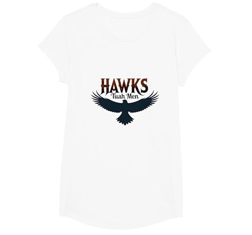 Hawks Tuah Soaring Spirit Vintage-Emblem Hawk Tush für Herren T-Shirt, Girls, Weiß, XS von Generic