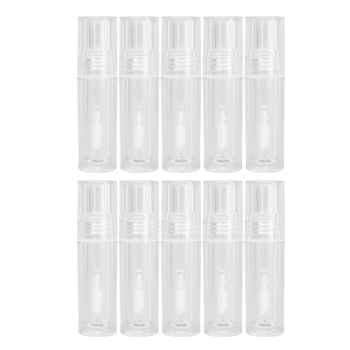 Healthcom 10 Packungen 5 Ml Farbverlaufsrosa Lipgloss-Tuben, Nachfüllbare Lippenbalsam-Flaschen, DIY-Lippenstifttuben, Kosmetiktopf für Frauen und Mädchen, Transparentes Design, von ZJchao