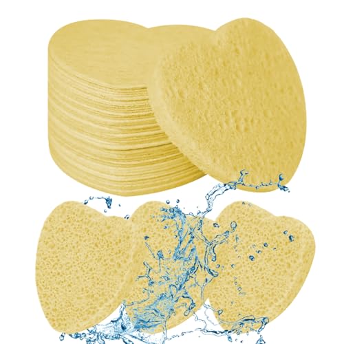 Heart Face Sponges – Heart Shape Cleaning Pads, Gentle Facial Sponge, Soft Makeup Remover Tool, Reusable Beauty Accessory | Skincare Home Bathroom Routine Handy Travel Kit Smooth Healthy Skin von Generic
