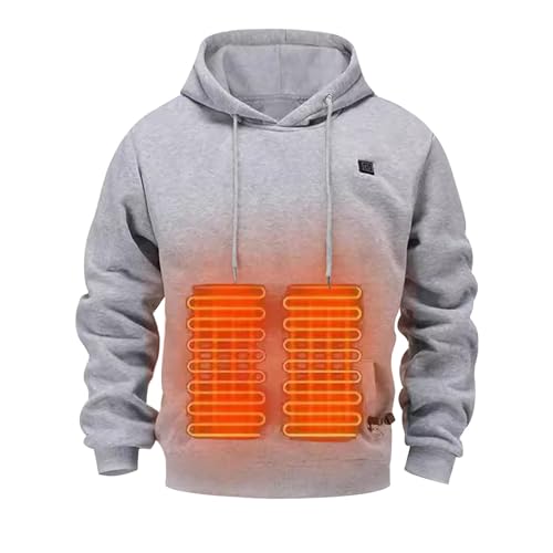 Heated Hoodie Herren Beheizbare Pullover Plüsch Beheizbarer Pullover Sweatshirt Beheizte Kapuzenpullover Casual Beheizbare Sweatshirt mit Kapuze Bluse Tops Beheizte Hoodies für Männer von Generic