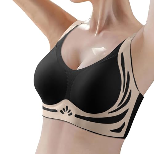 Hebender Anti-Sagging Wireless Push-Up BH atmungsaktive Brust gesammelt Nahtlose Anti-Sagging Dessous Shaping BHS Push-up-BH zum Anheben kabellos Push-Up-BH gerafft von Generic